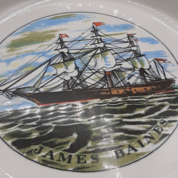 Two Vintage Northcraft Ceramic Hand Crafted Ashtray Cutty Sark James Baine Ships - Picture 5 of 7